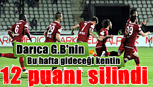 Darıca G.B'nin haftasonu gideceği kentin 12 puanı silindi