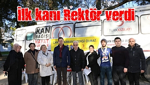 Kan bağışı kampanyasında ilk bağışı Rektör Görgün yaptı