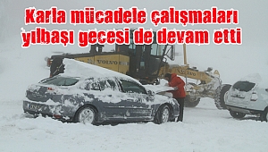 Büyükşehir'in karla mücadelesi yılbaşı gecesinde de devam etti