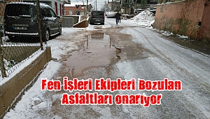 Fen İşleri Ekipleri Bozulan Asfaltları onarıyor