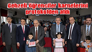 Gebzeli öğrenciler karnelerini protokolden aldı