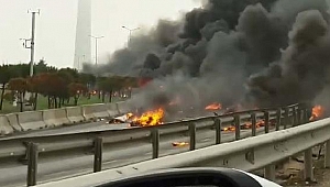 Büyükçekmece'de helikopter düştü