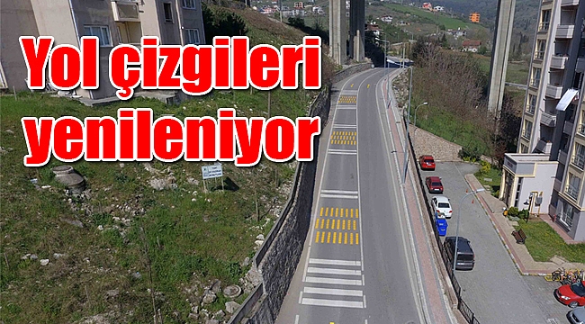 Yol çizgileri yenileniyor