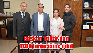 Başkan Toltar'dan TEOG birincisine ödül