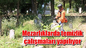 Mezarlıklarda temizlik çalışmaları yapılıyor