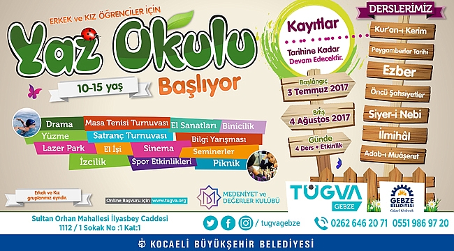 TÜGVA yaz okulu sizleri bekliyor