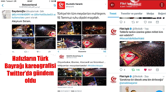 Hafızların Türk Bayrağı kareografisi Twitter’da gündem oldu