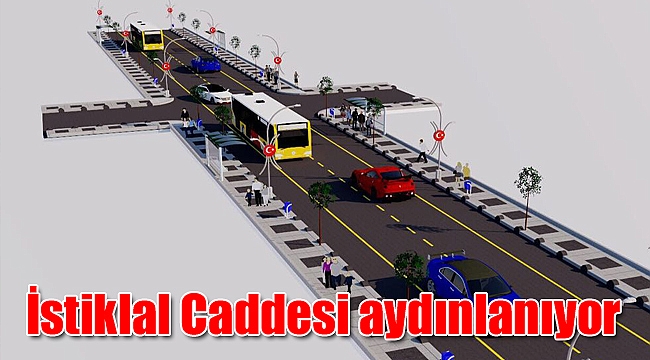 İstiklal Caddesi aydınlanıyor