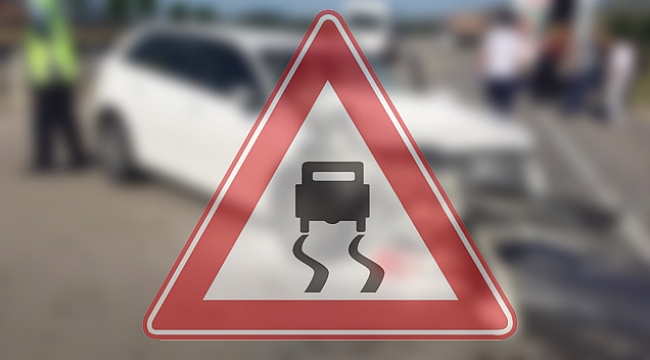 Kayganlaşan yol kazaya sebep oldu