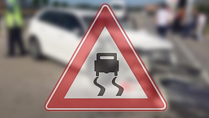 Kayganlaşan yol kazaya sebep oldu