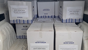 Şehit öğretmenlerin anısına toplanan 18 koli kitap yola çıktı