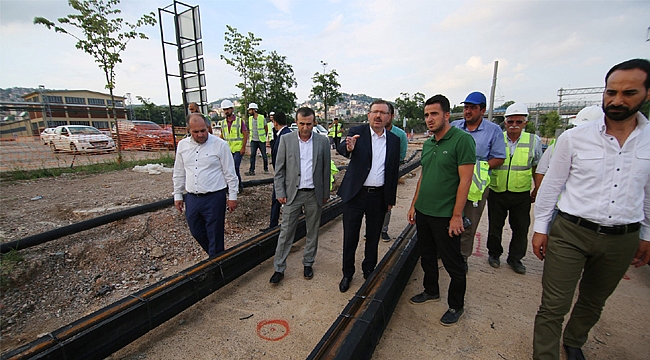 Bayram, Sekapark - Plajyolu Tramvay çalışmasını inceledi
