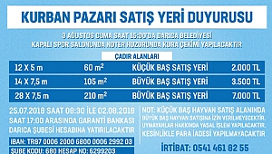 Kurban alanı satışları başladı