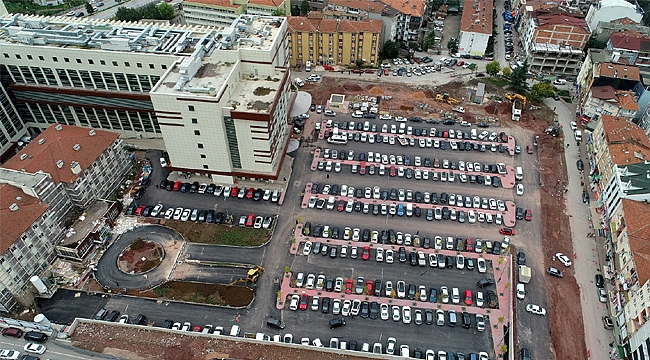 Hastane otoparkına son rötuşlar yapılıyor