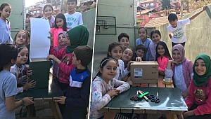 Minik yürekleriyle kuşlara yuva yaptılar