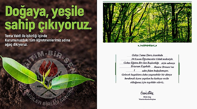 Eğitim Bir-Sen'den çevre dostu hediye