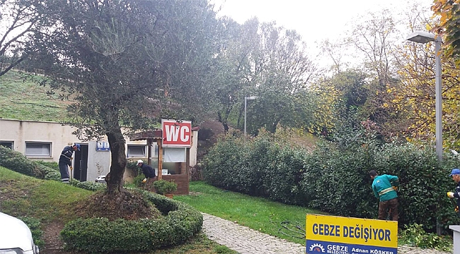 Gebze'nin parklarında kış hazırlığı