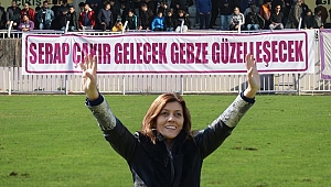 Serap Çakır'a pankartlı destek