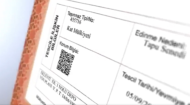 QR kodlu tapu tanıtıldı