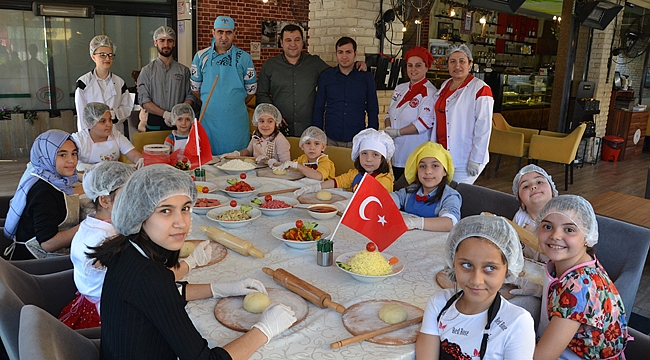 En lezzetli pizzalar çocuklardan