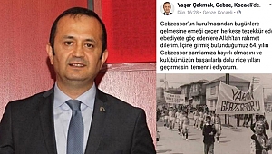 Çakmak, Gebzespor'un 64.yılını kutladı