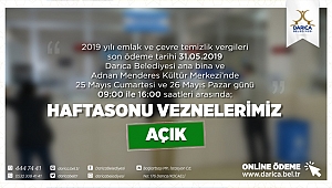 Darıca'da vezneler hafta sonu açık