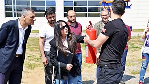GTÜ'de yangın söndürme eğitimi