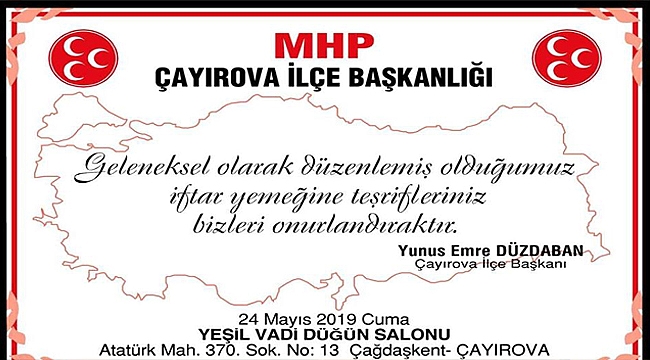 MHP Çayırova'dan iftar organizasyonu