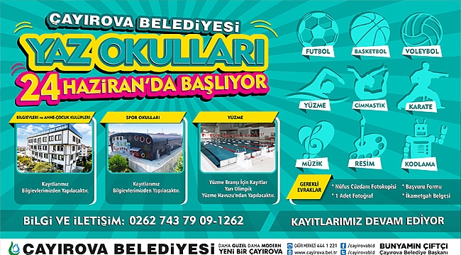Çayırova'da yaz okulları kayıtları devam ediyor