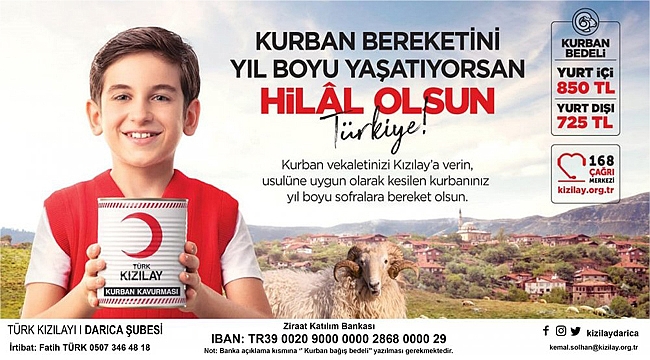 Kızılay Darıca kurban çağrısında bulundu