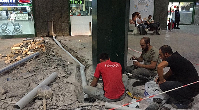 Terminalde drenaj sistemi yenilendi