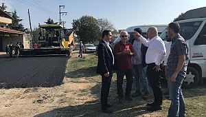 Bıyık, asfalt çalışmalarını inceledi