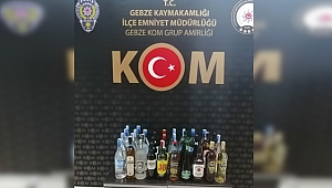 Gebze KOM kaçak içkileri sergiledi