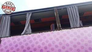 Gebzespor'un otobüsü paramparça