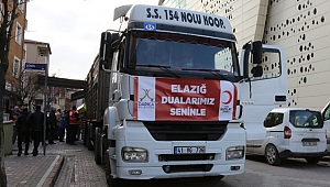 Tırlar, dualarla Elazığ'a direksiyon kırdı