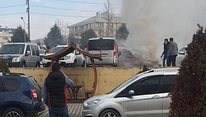 Farabi'nin otoparkında araç yangını