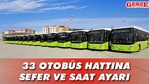  33 otobüs hattına sefer ve saat ayarı