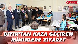 Bıyık'tan kaza geçiren miniklere ziyaret