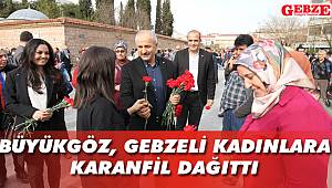 Büyükgöz, Gebzeli kadınlara karanfil dağıttı