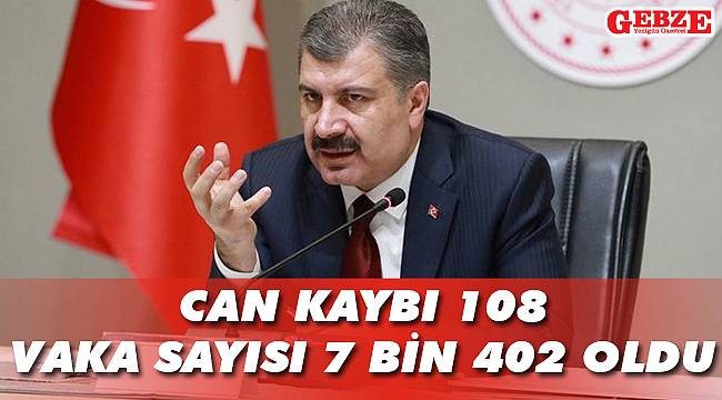 Can kaybı 108, vaka sayısı 7 bin 402 oldu