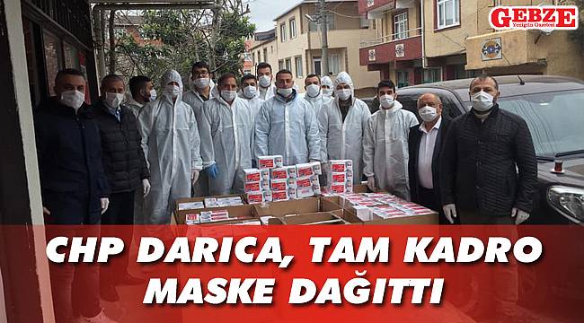 CHP Darıca, tam kadro maske dağıttı