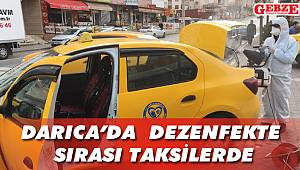 Darıca'da dezenfekte sırası taksilerde