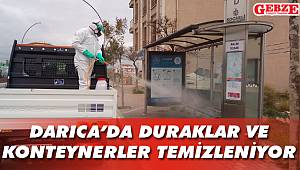 Darıca'da duraklar ve konteynerler temizleniyor