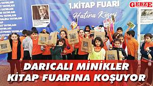 Darıcalı minikler kitap fuarına koşuyor