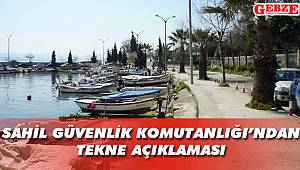 Sahil Güvenlik Komutanlığı'ndan tekne açıklaması