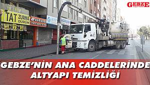 Gebze'nin ana caddelerinde altyapı temizliği