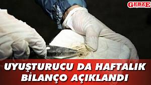 Uyuşturucu da haftalık bilanço açıklandı