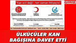 Ülkücüler kan bağışına davet etti 
