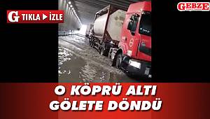 Gebze D-100'deki battı-çıktı yağmur sularına teslim