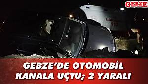 Gebze'de otomobil kanala uçtu; 2 yaralı